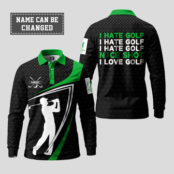 I Hate Golf Nice Shot Long Sleeve Polo