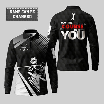 May The Course Be With You Golf Long Sleeve Polo
