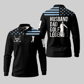Husband Dad Golf Leagend Long Sleeve Polo