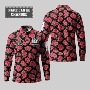 Golf More Worry Less Long Sleeve Polo