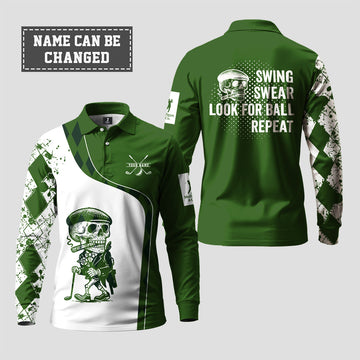 Swing Swear Look for Ball Repeat Long Sleeve Polo