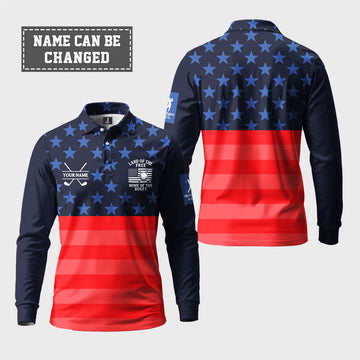 Land of the Free Home of The Bogey Long Sleeve Polo