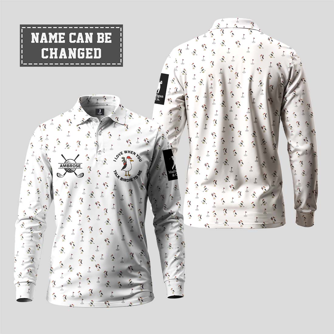 I Love When You Talk Birdie To Me Long Sleeve Polo
