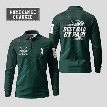 Best Dad By Par Long Sleeve Polo