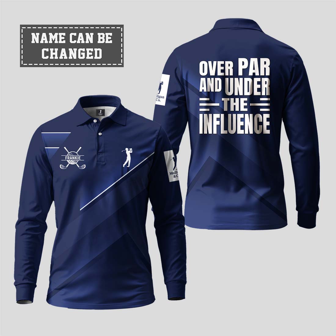 Over Par and Under the Influence Golf Long Sleeve Polo