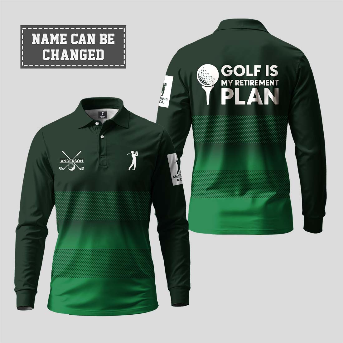 Golf Is My Retirement Plan Long Sleeve Polo