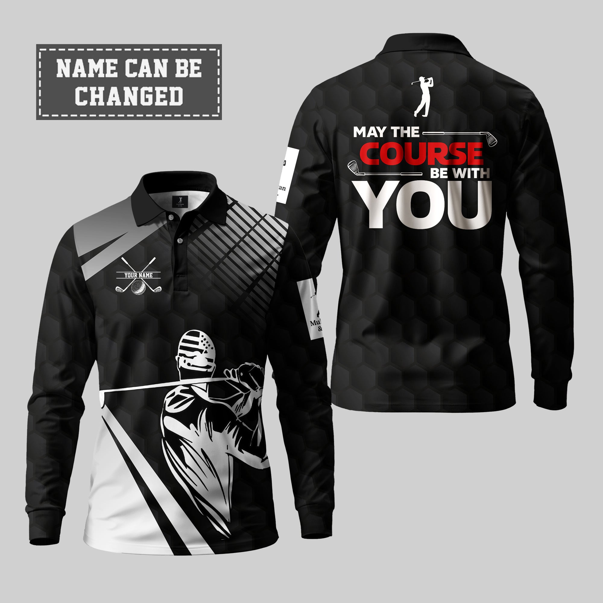 May The Course Be With You Golf Long Sleeve Polo
