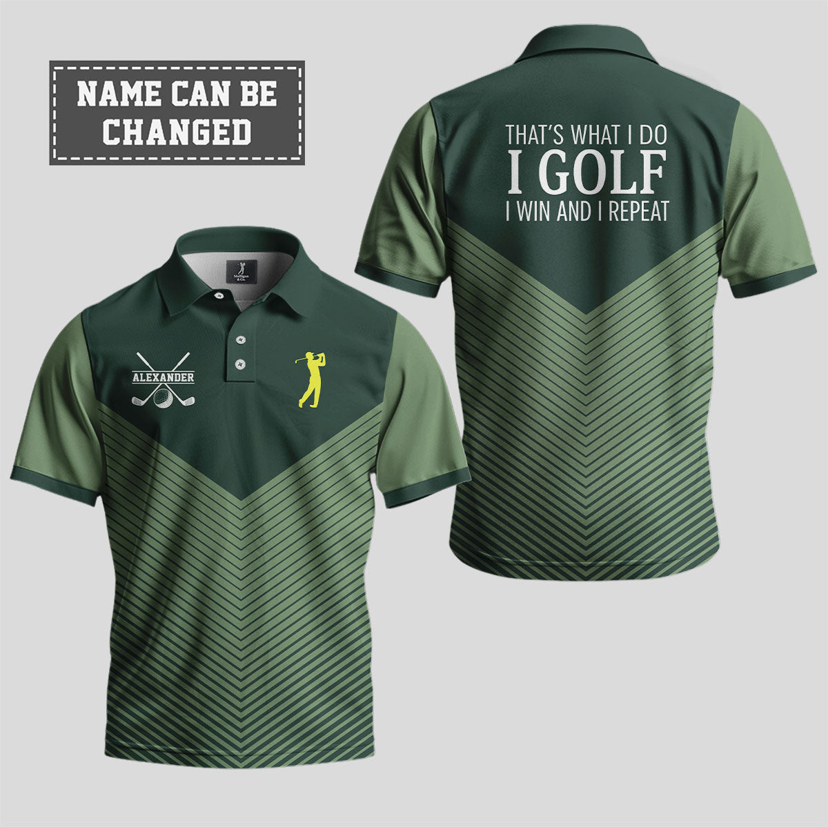 That's What I Do I Golf I Win I Repeat Polo Shirt 2