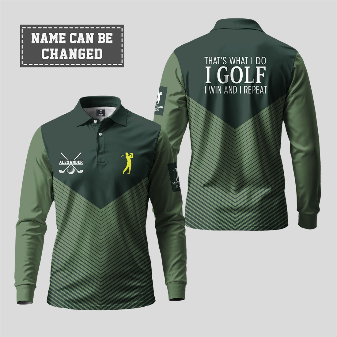 That's What I Do I Golf I Win I Repeat Long Sleeve Polo