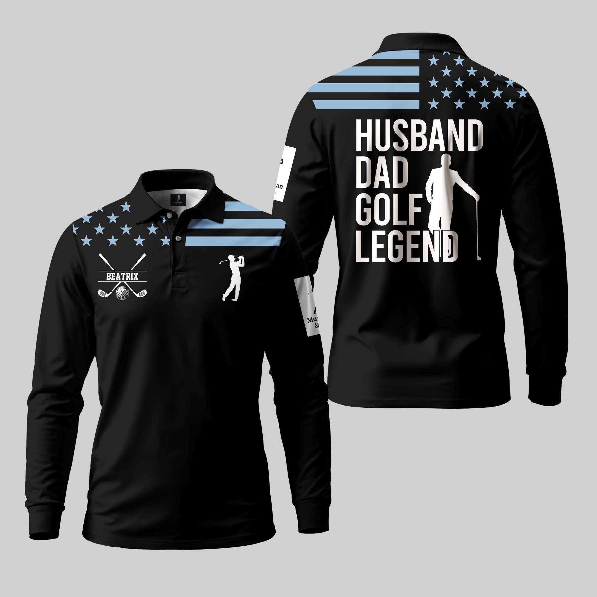 Husband Dad Golf Leagend Long Sleeve Polo