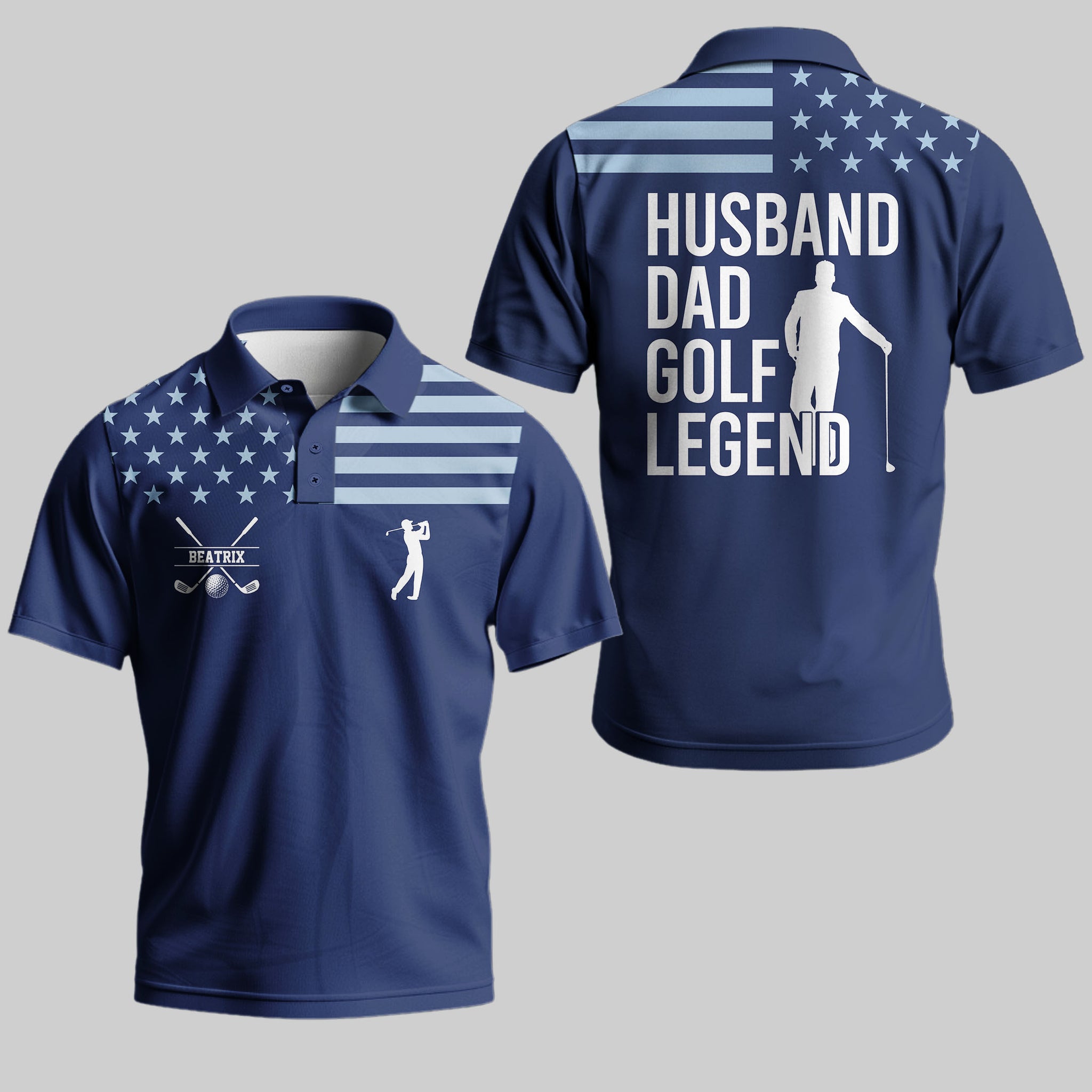 Husband Dad Golf Legend Polo Shirt 2