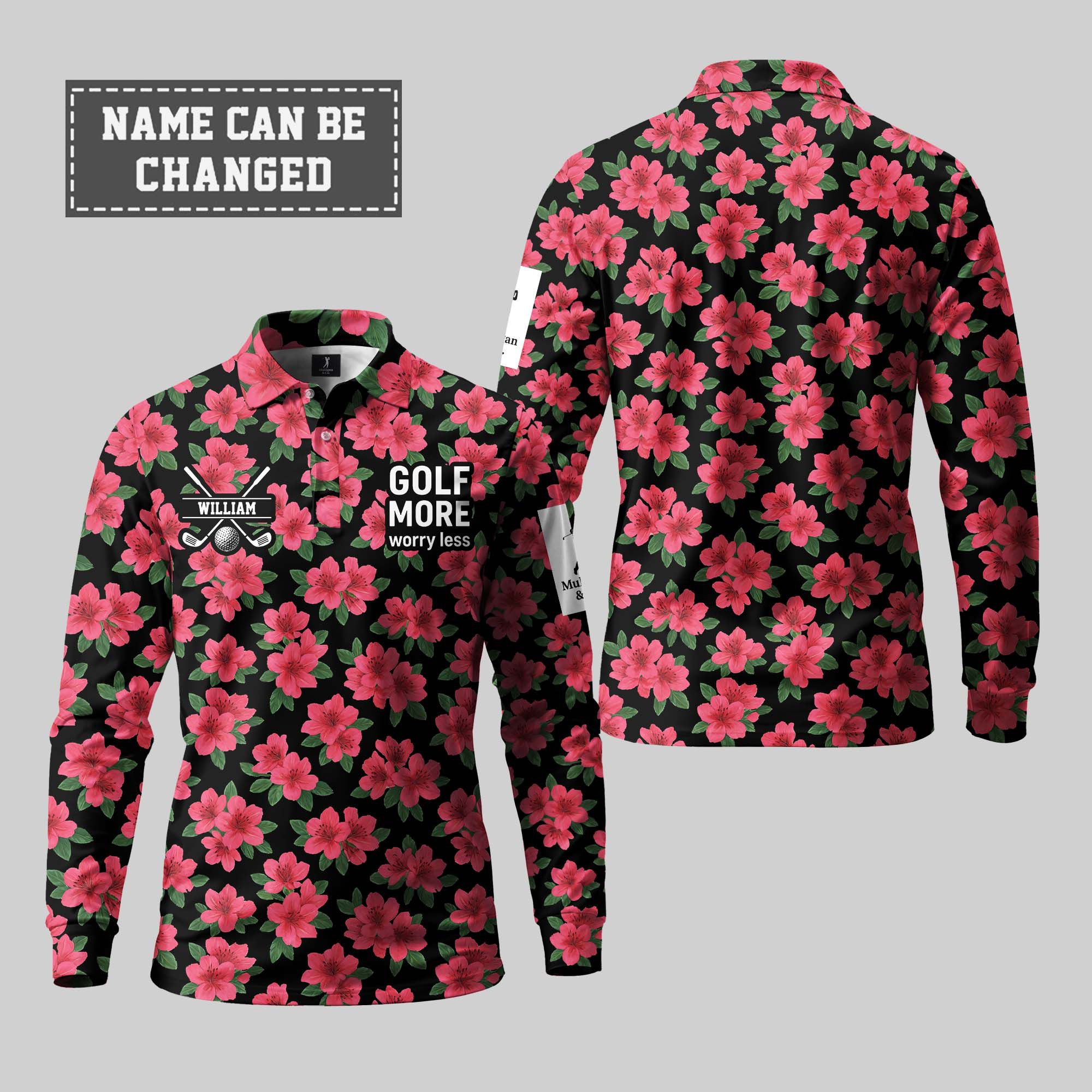 Golf More Worry Less Long Sleeve Polo