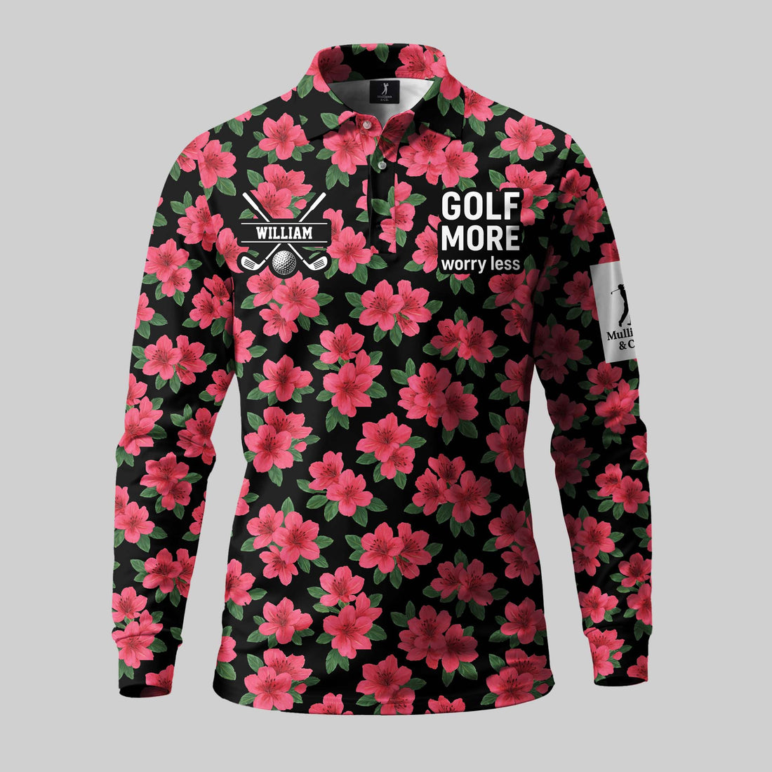 Golf More Worry Less Long Sleeve Polo