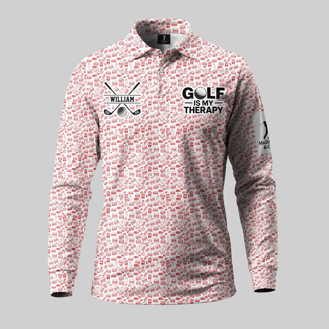 Golf Is My Therapy Long Sleeve Polo