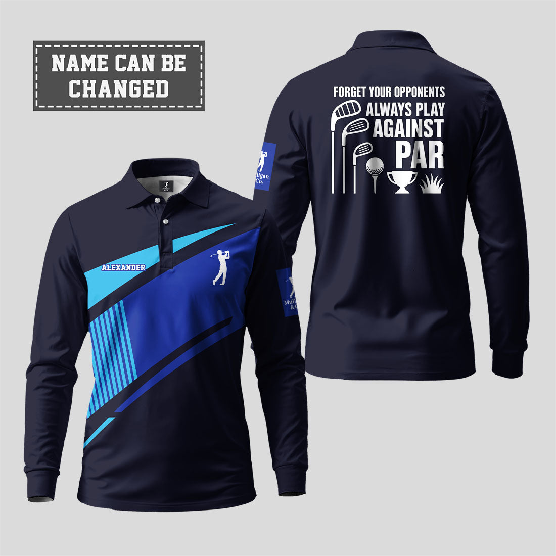 Forget Your Opponents Always Play Against Par Long Sleeve Polo