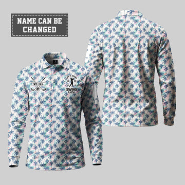 Life Is Short, Swing Hard  Long Sleeve Polo