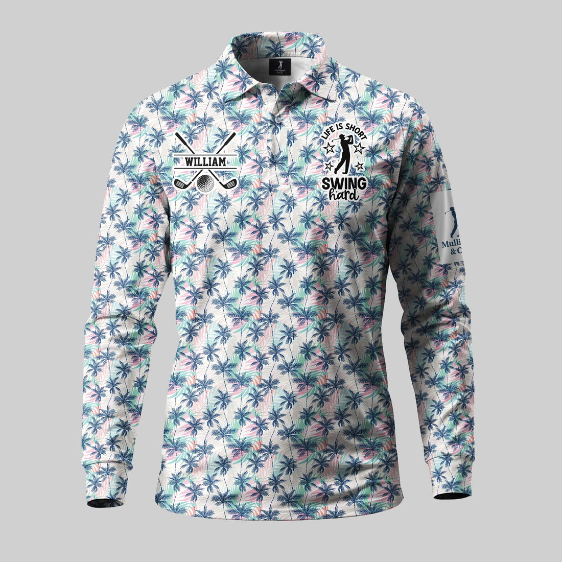 Life Is Short, Swing Hard  Long Sleeve Polo