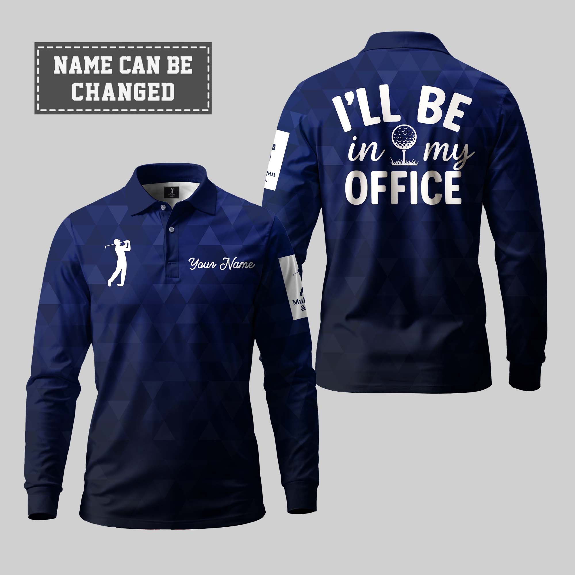 I'll Be In My Office Golf Long Sleeve Polo