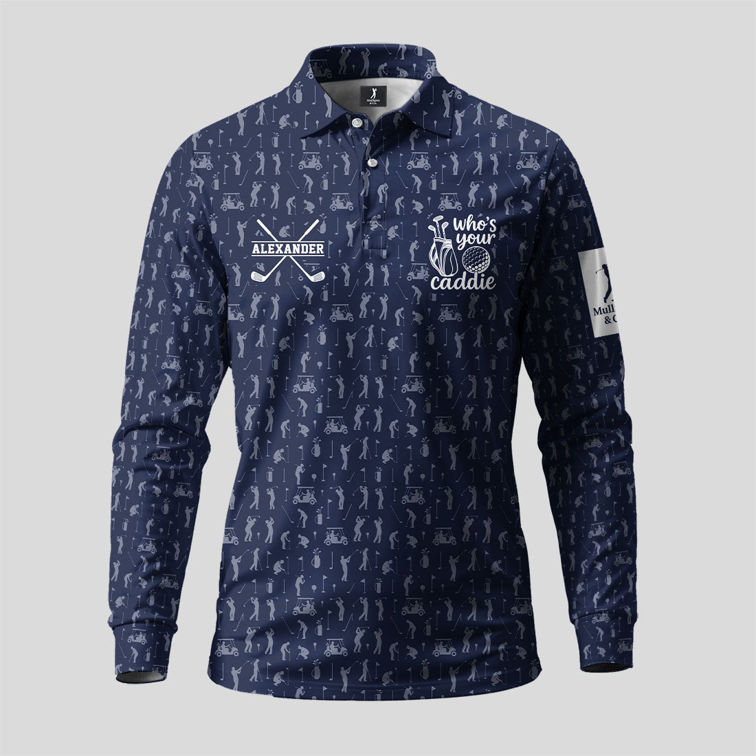 Who Your Caddie Long Sleeve Polo