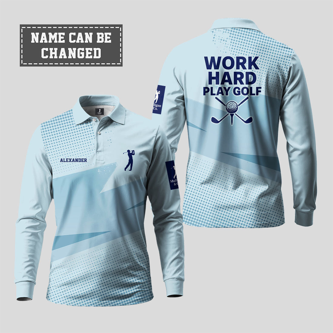 Work Hard Play Golf Long Sleeve Polo