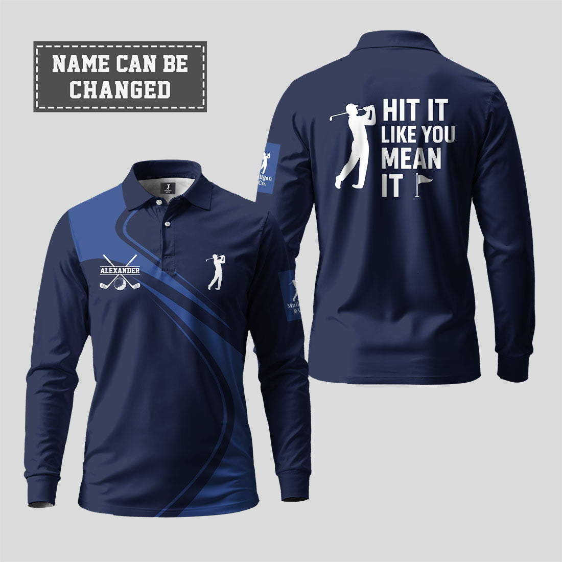 Hit It Like You Mean It Long Sleeve Polo