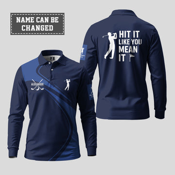Hit It Like You Mean It Long Sleeve Polo