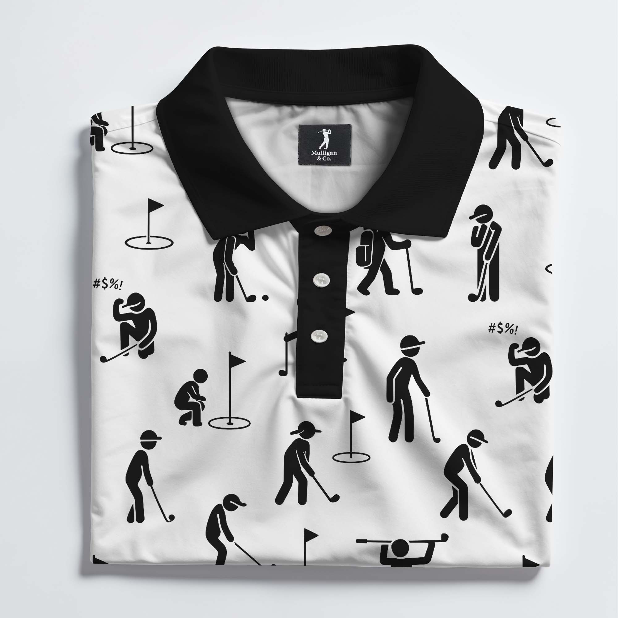 Funny Golfers Pattern Polo Shirt