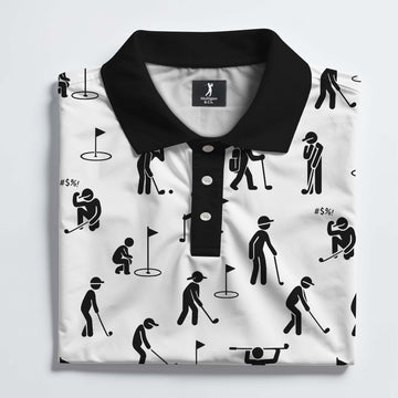 Funny Golfers Pattern Polo Shirt