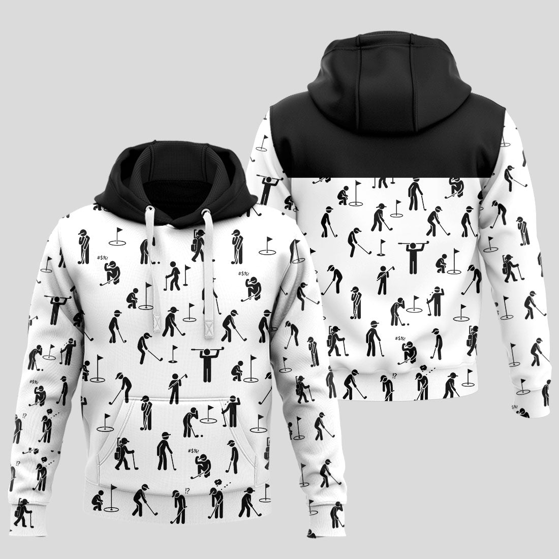 Funny Golfers Pattern Hoodie