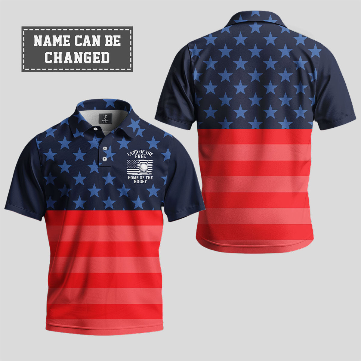 Land of the Free Home of The Bogey Polo Shirt 2