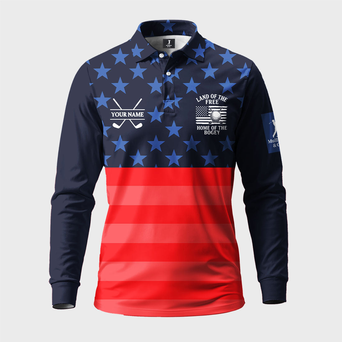 Land of the Free Home of The Bogey Long Sleeve Polo