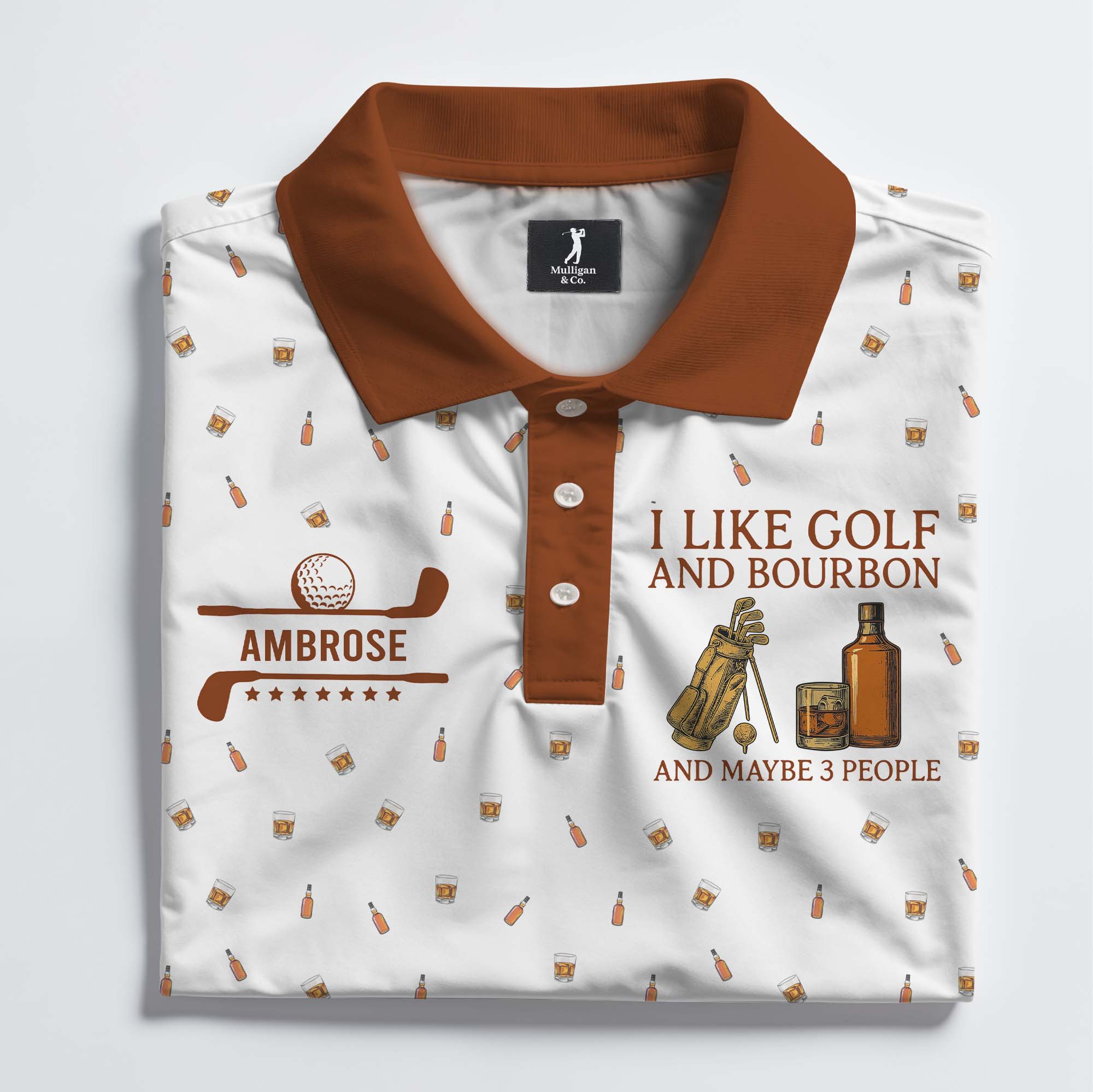 I Like Golf and Bourbon Polo Shirt