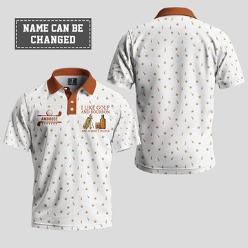 I Like Golf and Bourbon Polo Shirt 2
