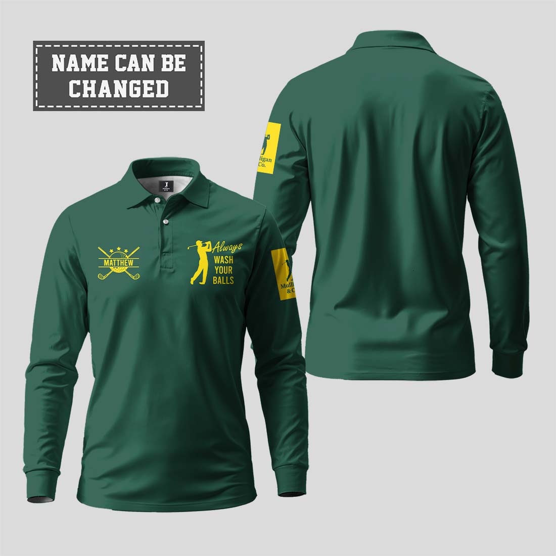 Always Wash Your Ball Champion Long Sleeve Polo